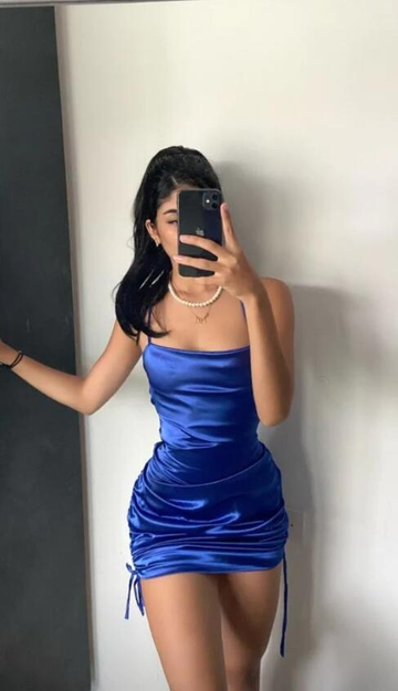 Ruched Sexy Straps Blue Short Party Dress Charming Homecoming Dress HZ1023